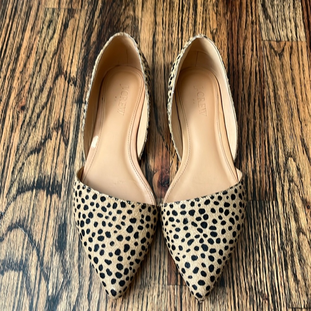 J. Crew Cow Hide Pointed Flats